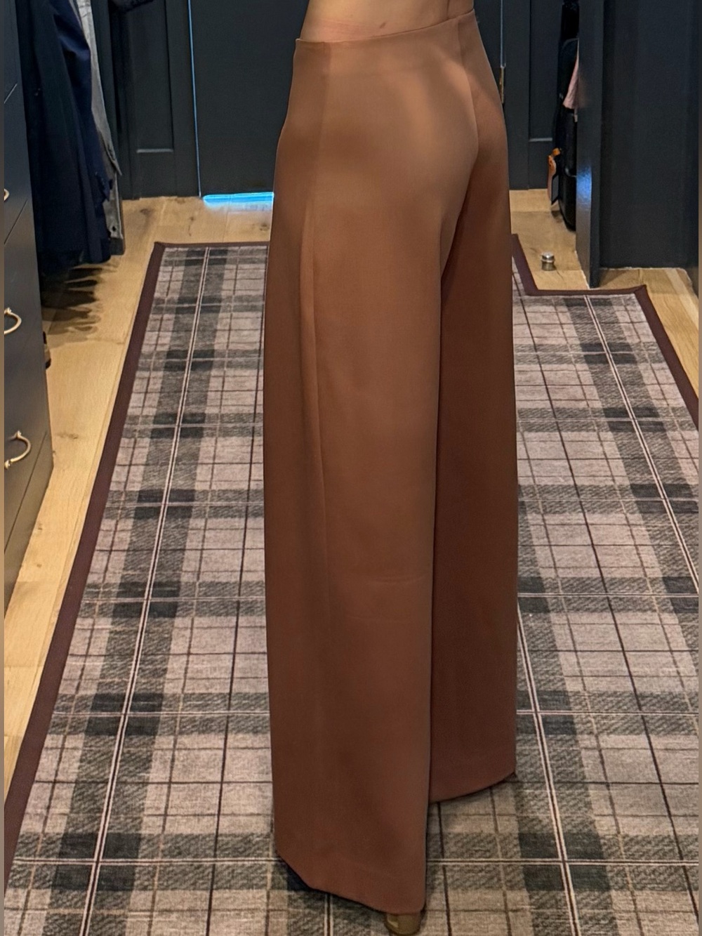 Ryan Roche Wide-Leg Pants Trousers Long Inseam Tall 100% Wool